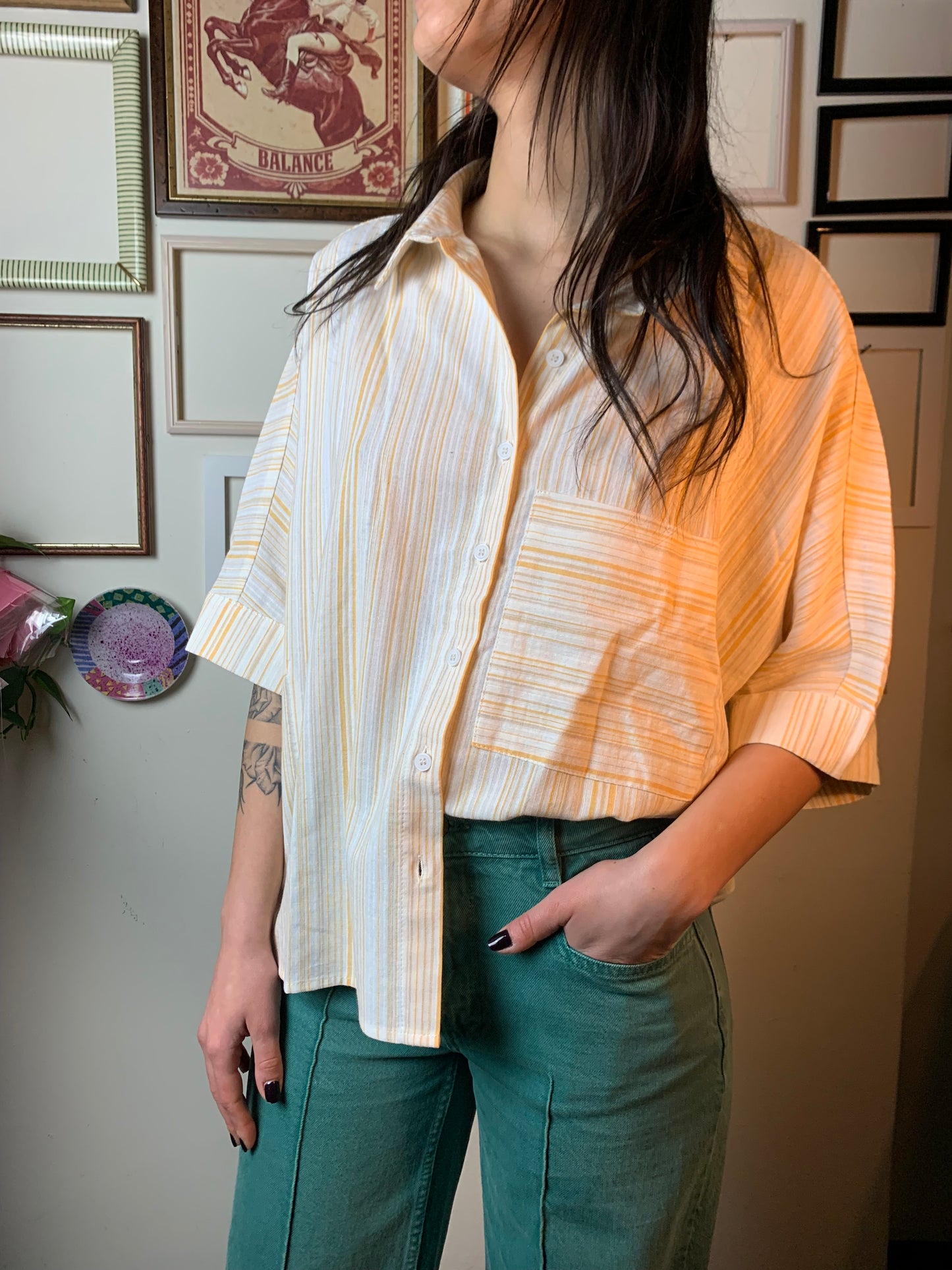 Blusa Scatoletta righe arancio