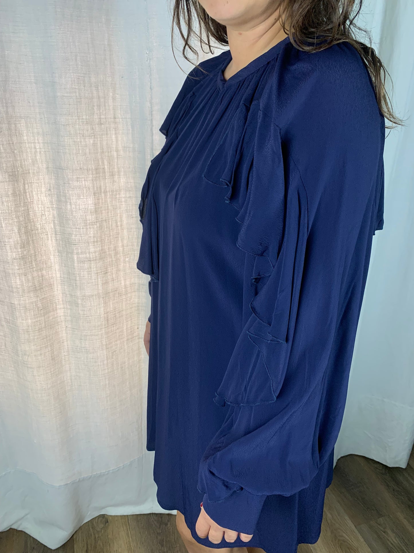 Abito voile blu navy corto