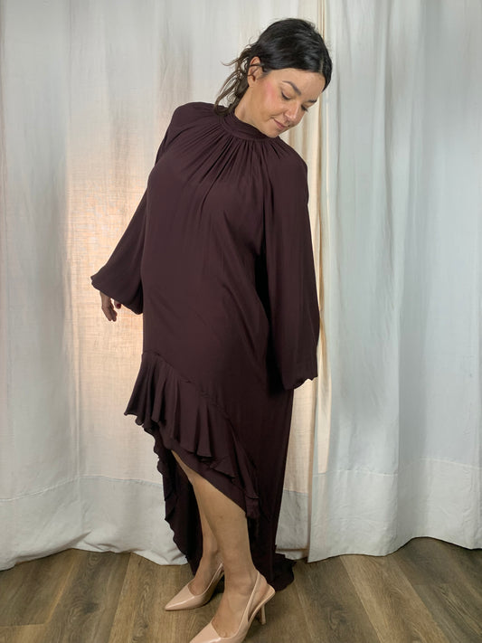 Abito voile bordeux lungo