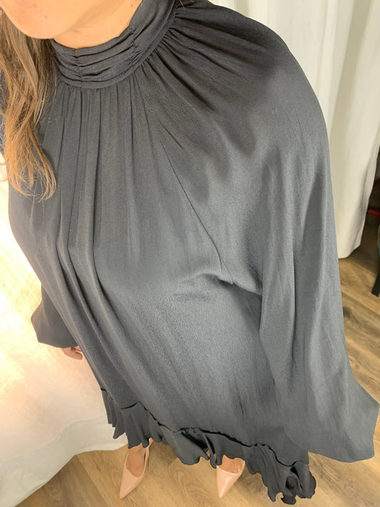 Abito voile nero lungo