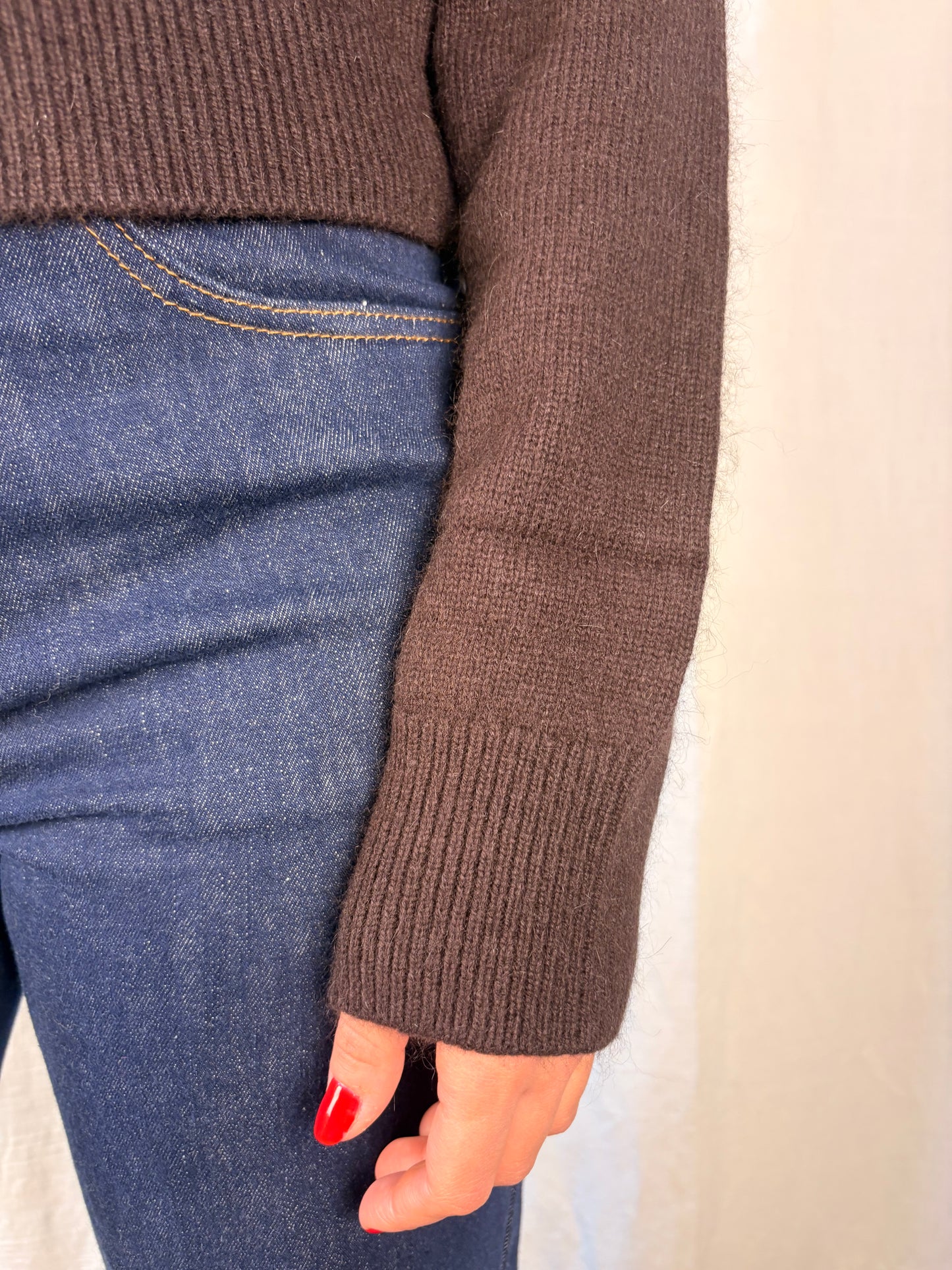 maglioncino cardigan cioccolato