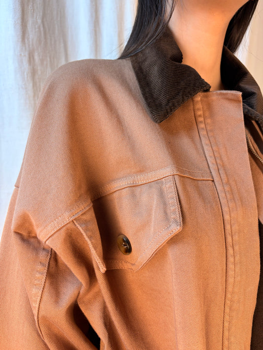 Giacca caramello e velluto