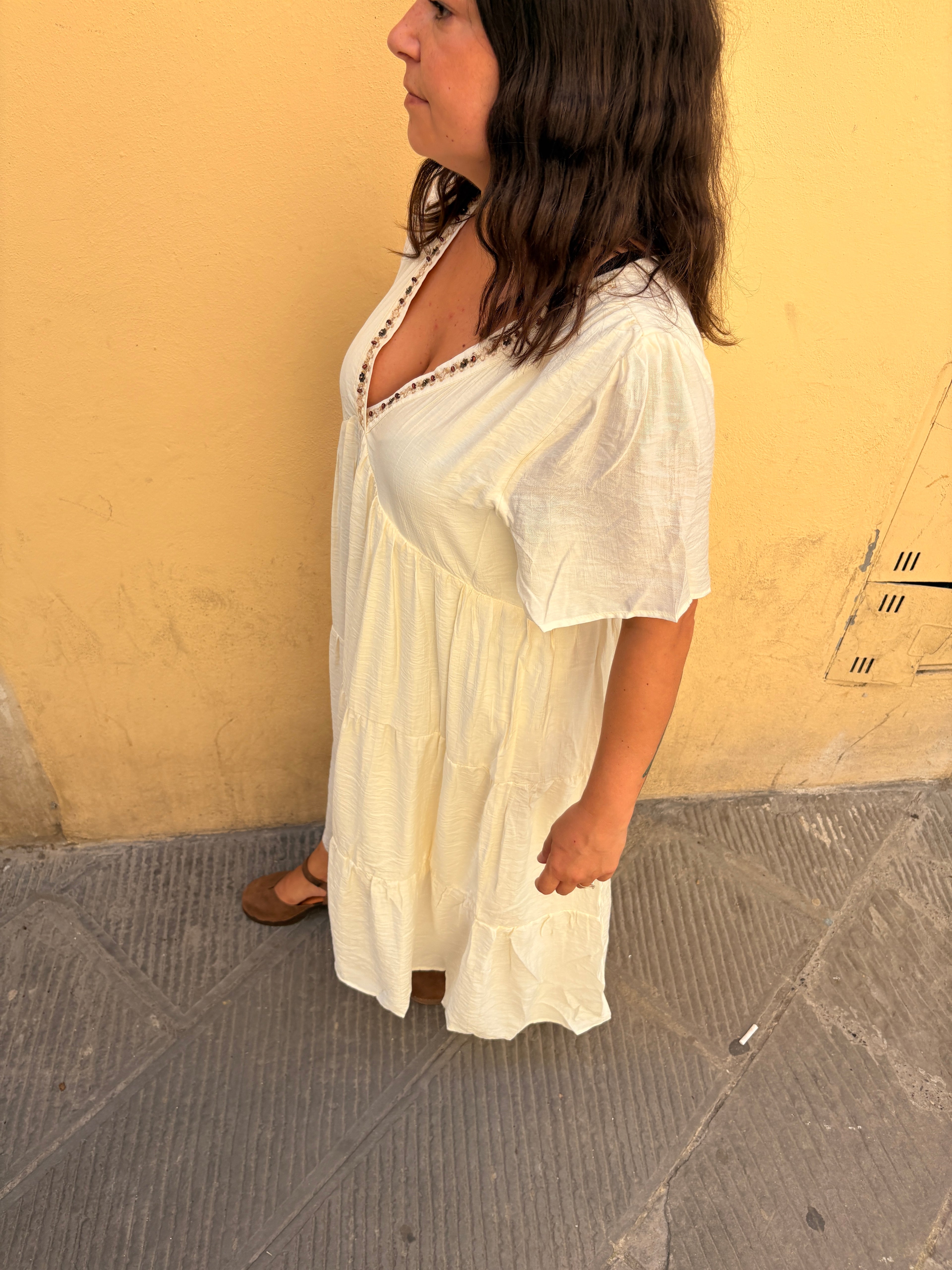 Abito boho crema