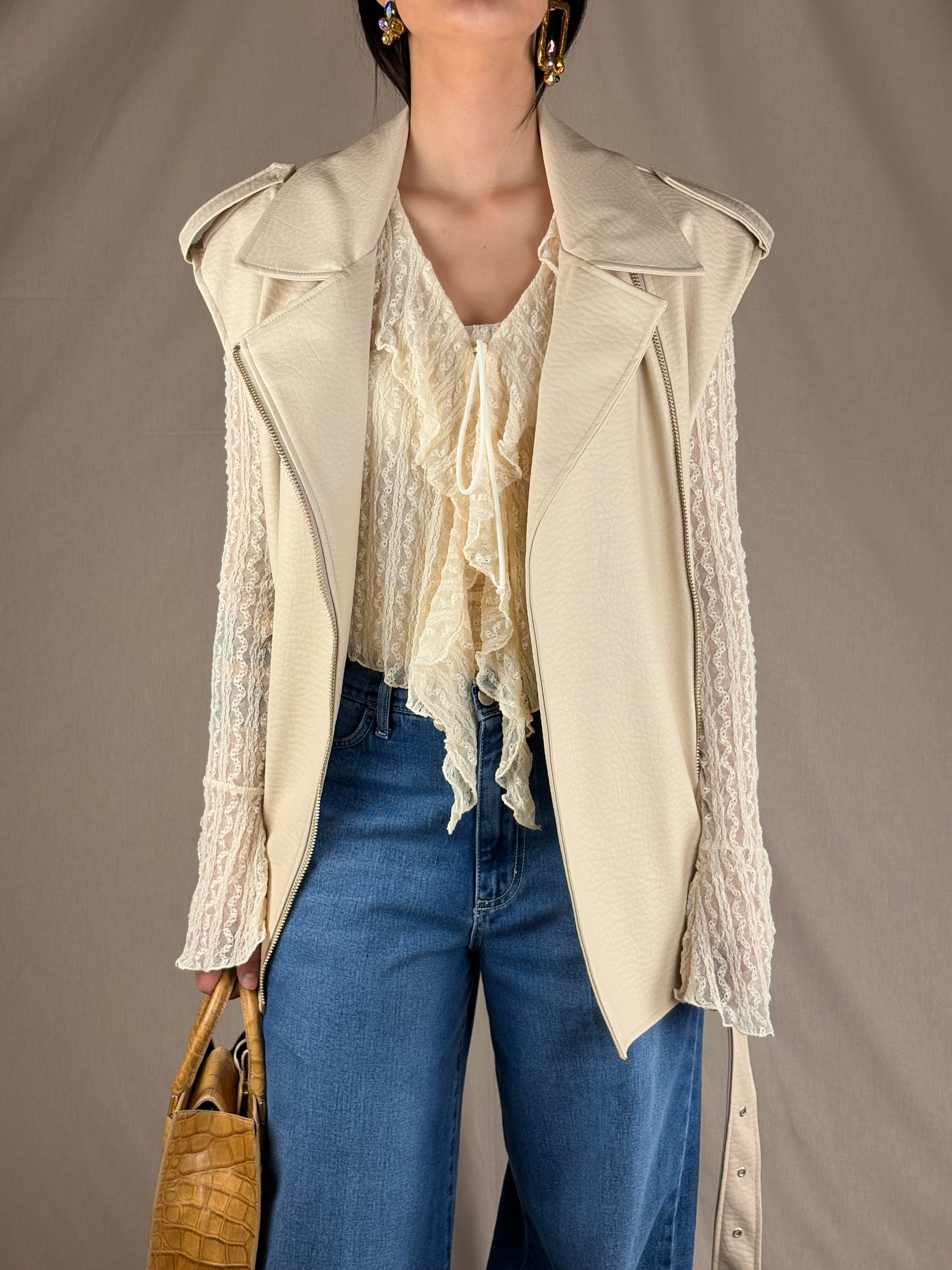 Gilet in ecopelle cloud