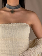 Top en dentelle sous veste beurre