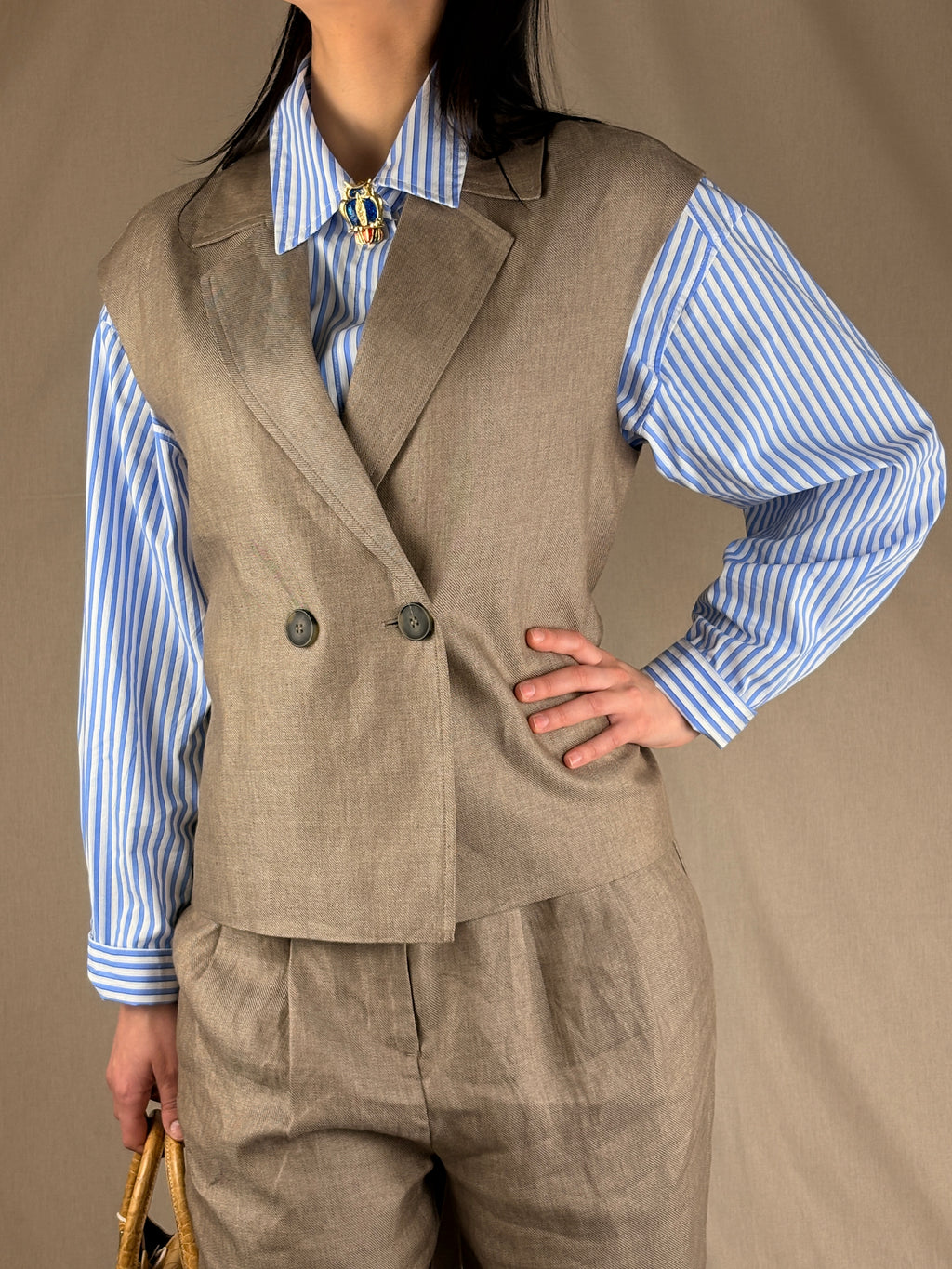 Gilet Oversize Tout Lin