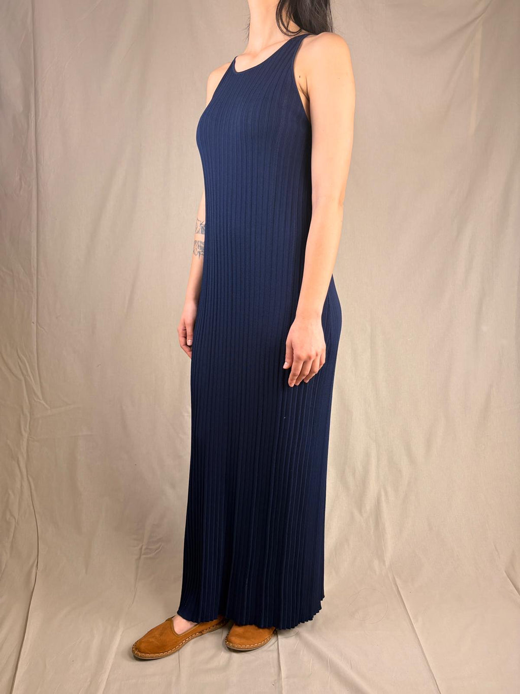 Abito in maglia a costine Blu notte