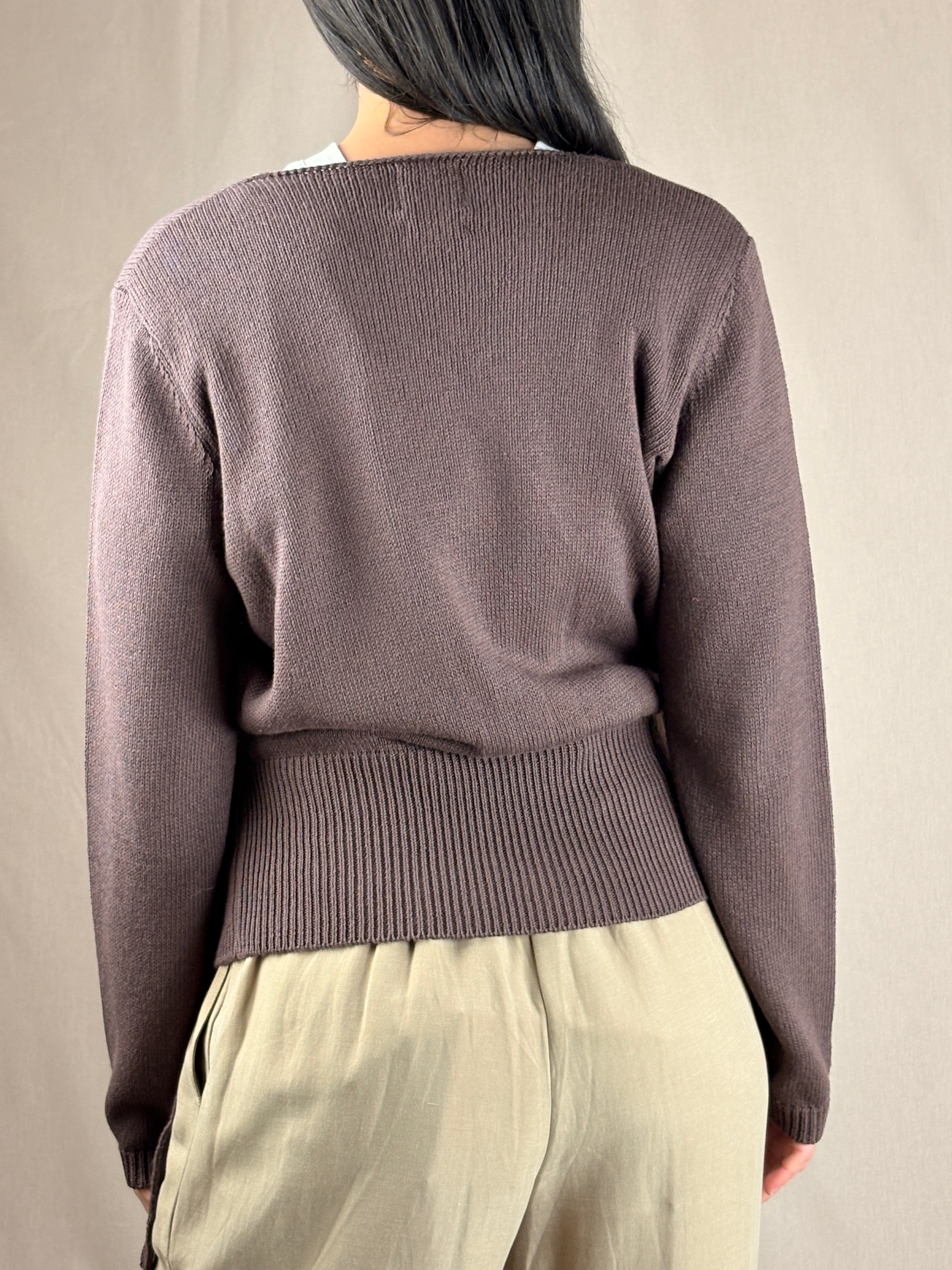 Cardigan a portafoglio cioccolato