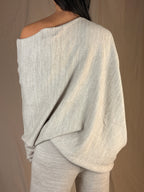 Maglia asimmetrica sabbia