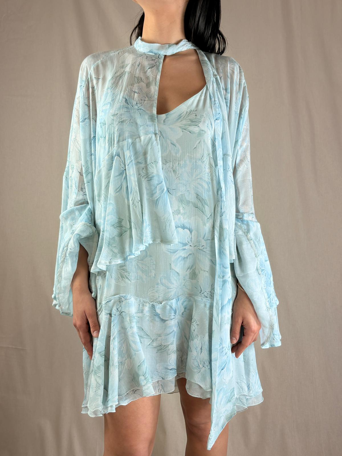 Robe complète avec boléro Flora bleu clair