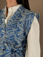 Gilet in Denim con Ricami