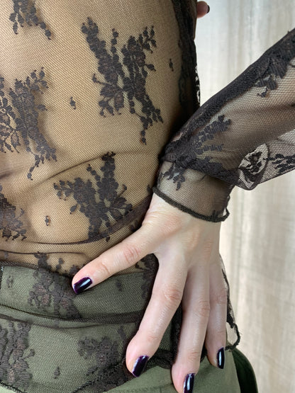 camicetta second skin pizzo cioccolato