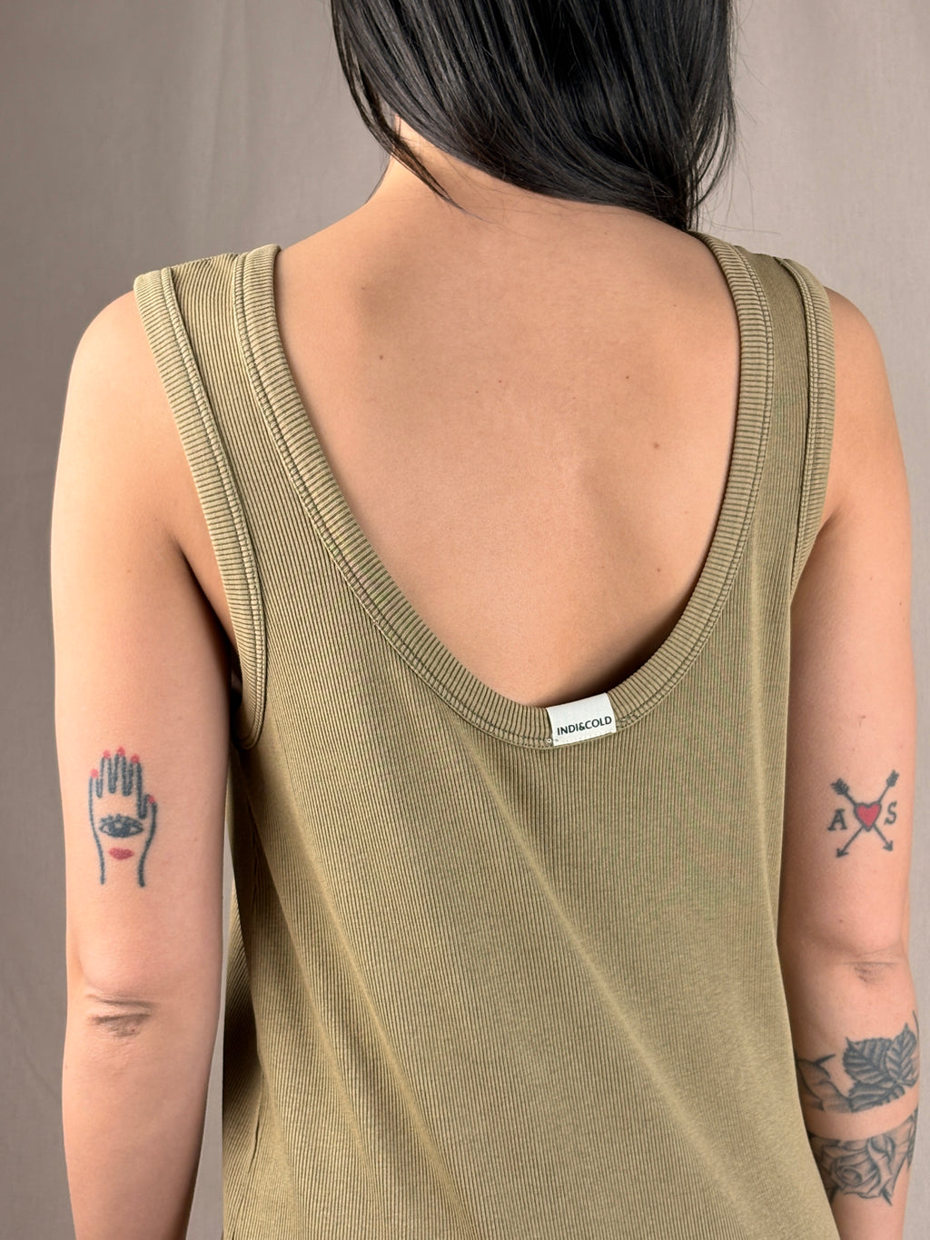 Robe Débardeur Côtelé Huile