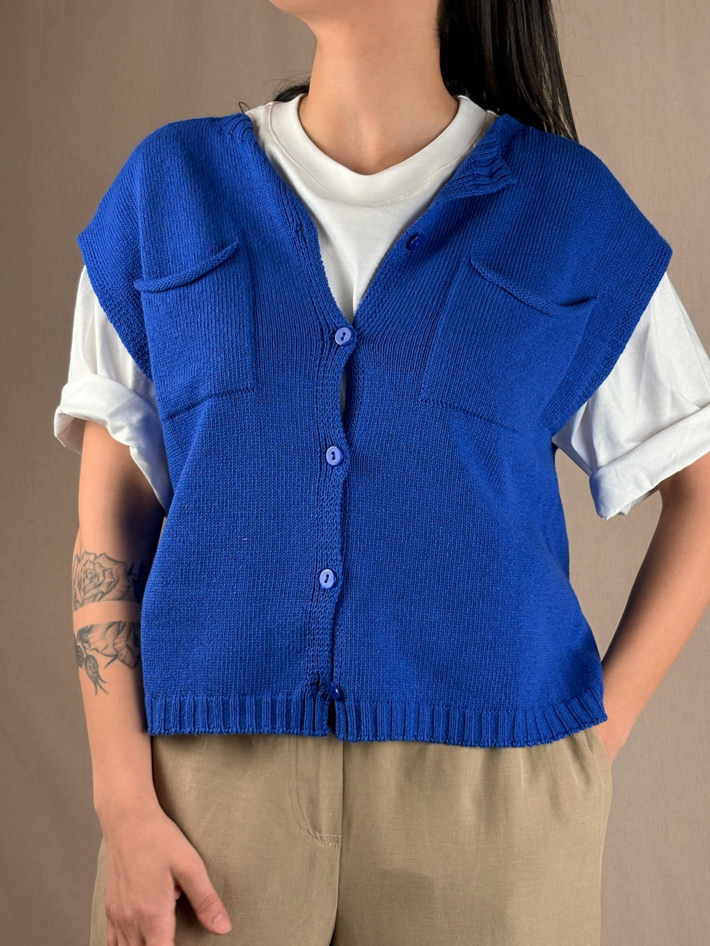 Gilet aperto bluette
