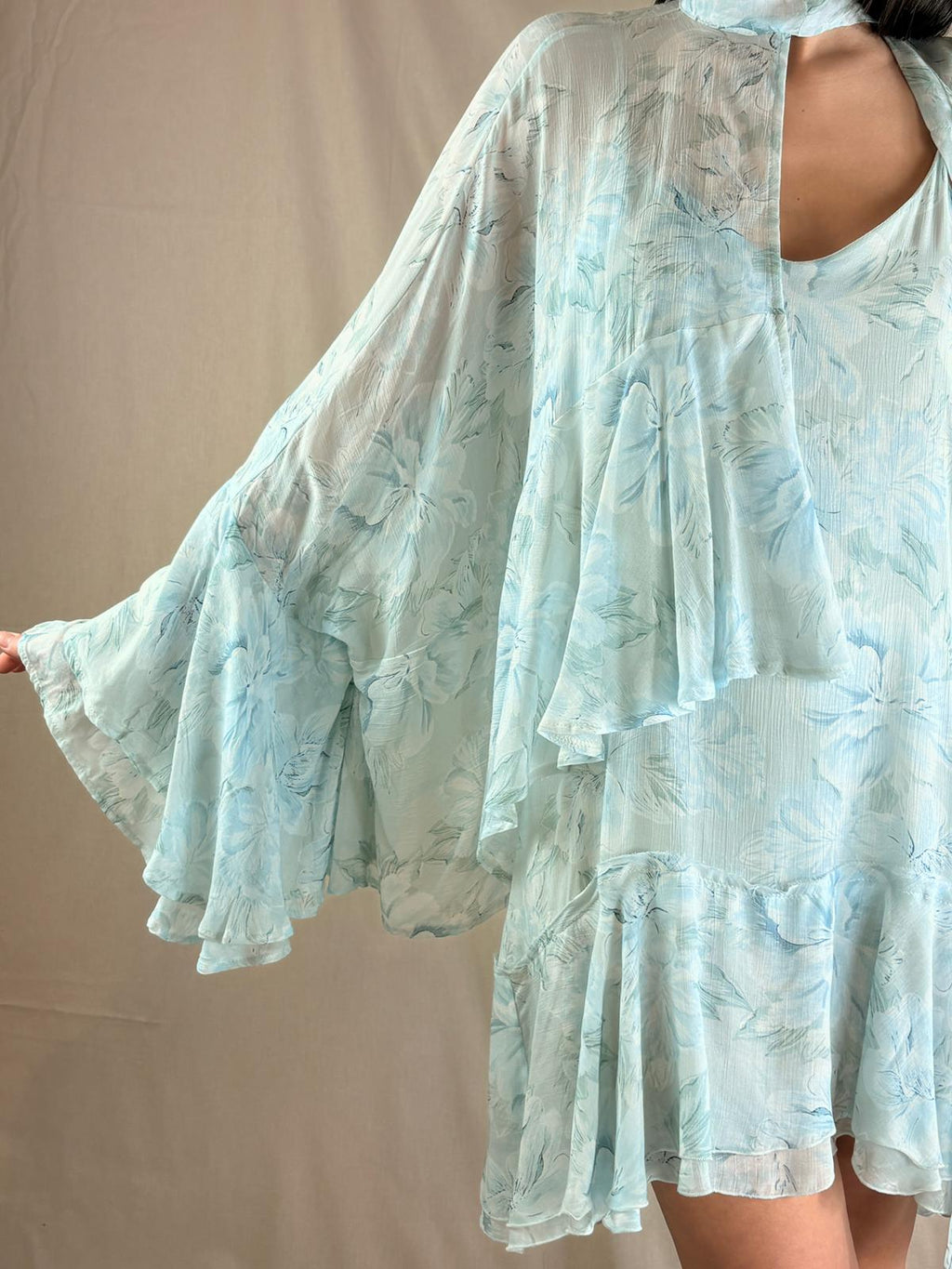 Robe complète avec boléro Flora bleu clair