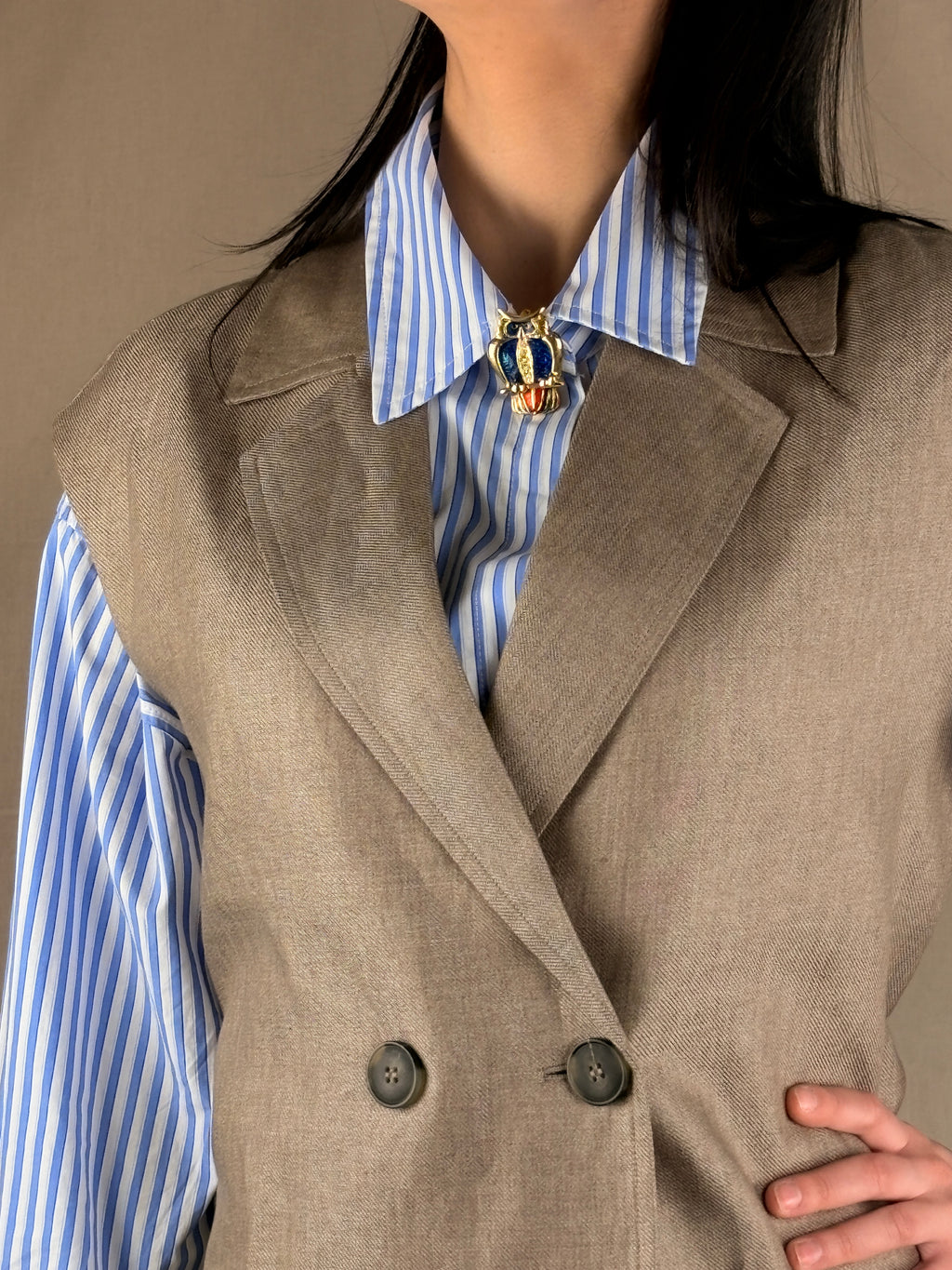 Gilet Oversize Tout Lin