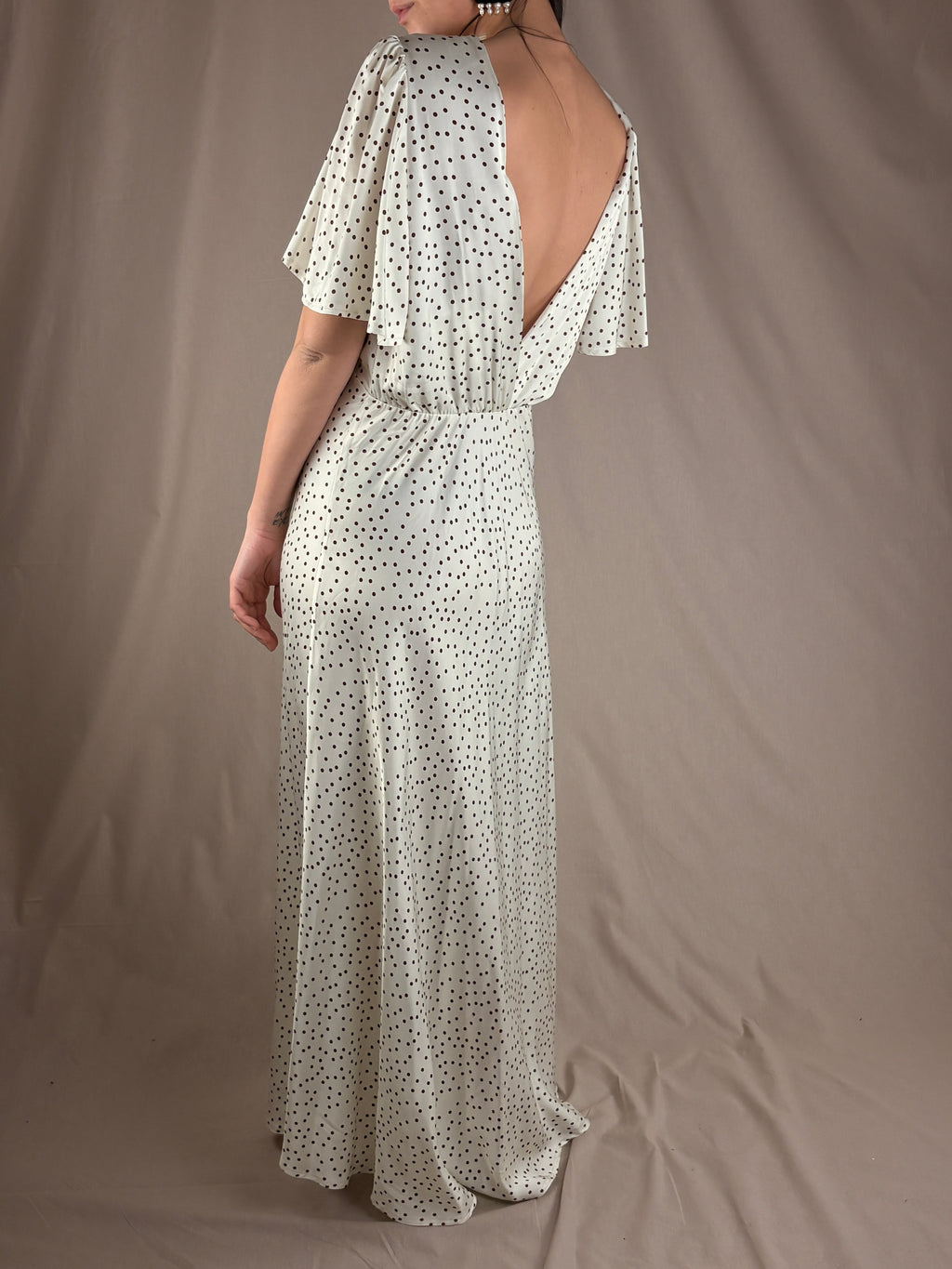 Robe à pois chocolat fond ivoire