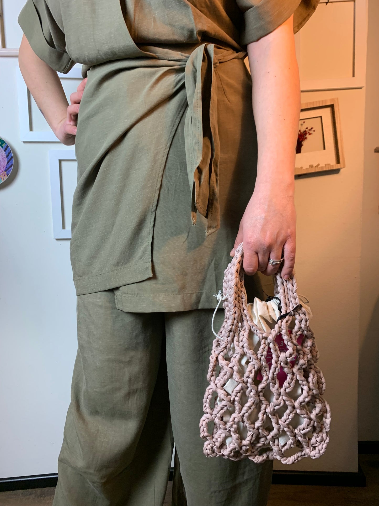 Abito kimono verde militare