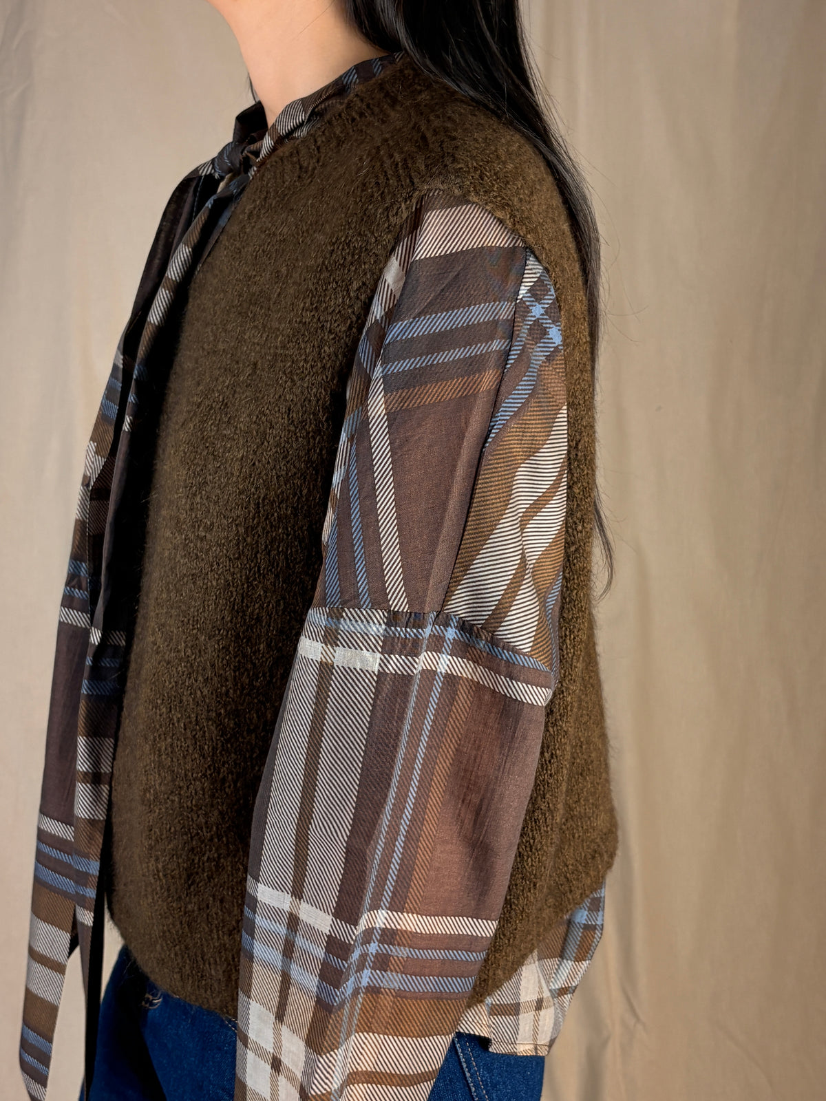Gilet mohair cioccolato