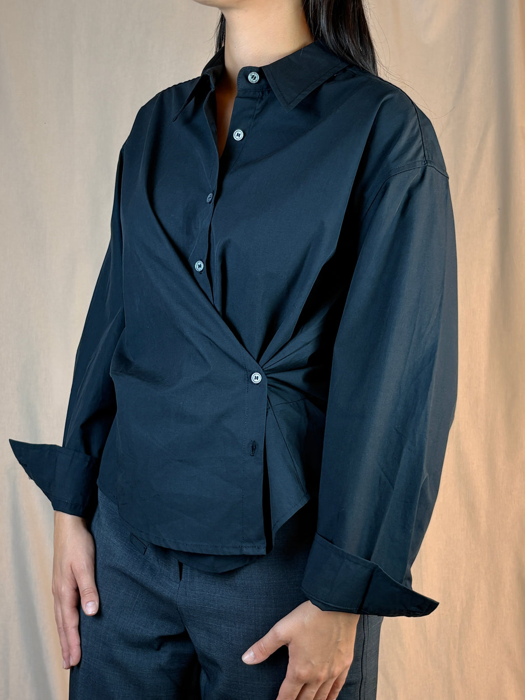 Camicia Asimmetrica Nero