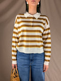 Polo rayée caramel