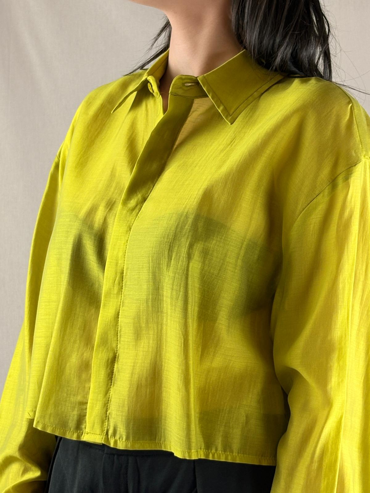 Camicia Preziosa Crop Lime