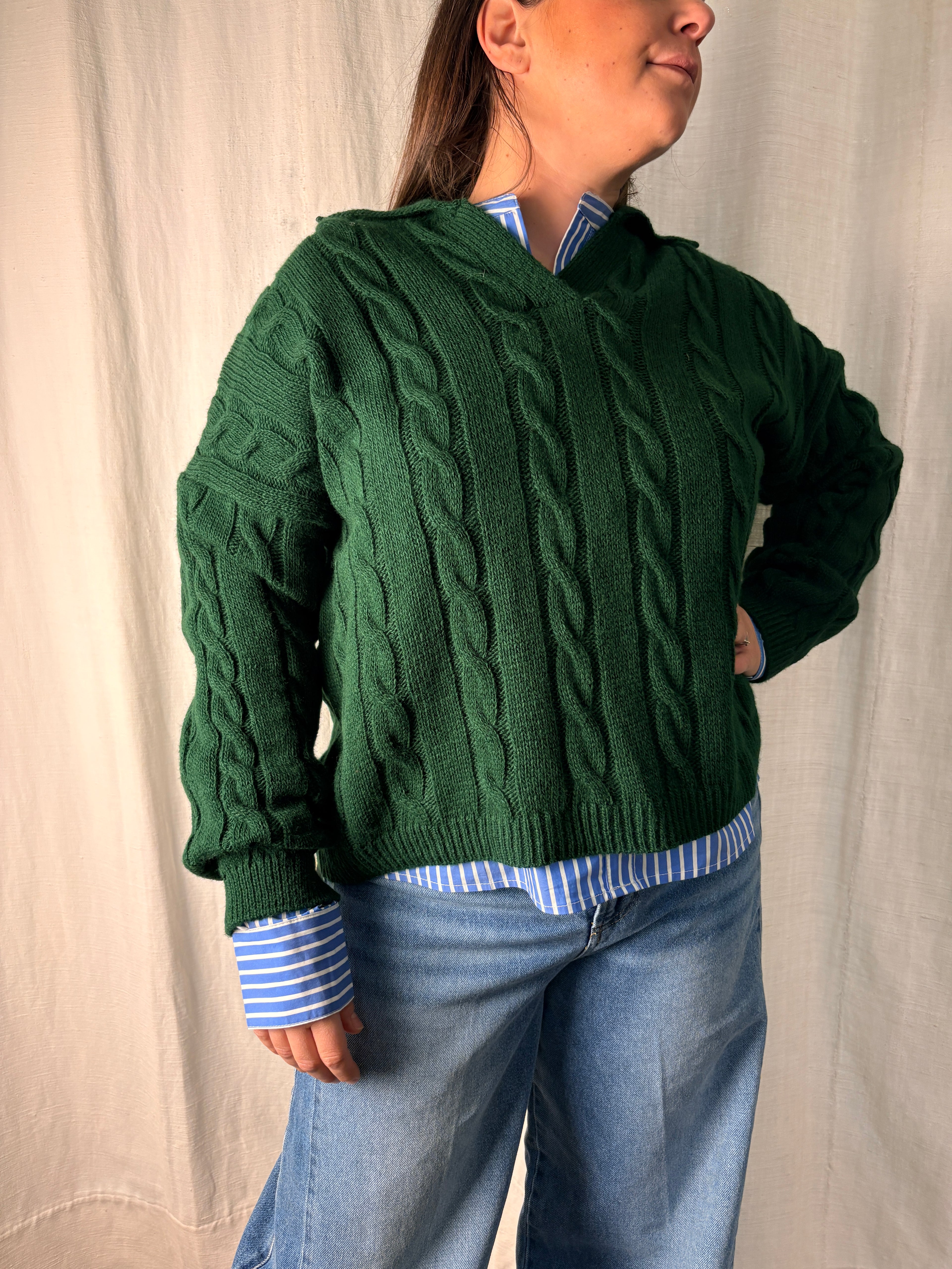 Maglia treccia green