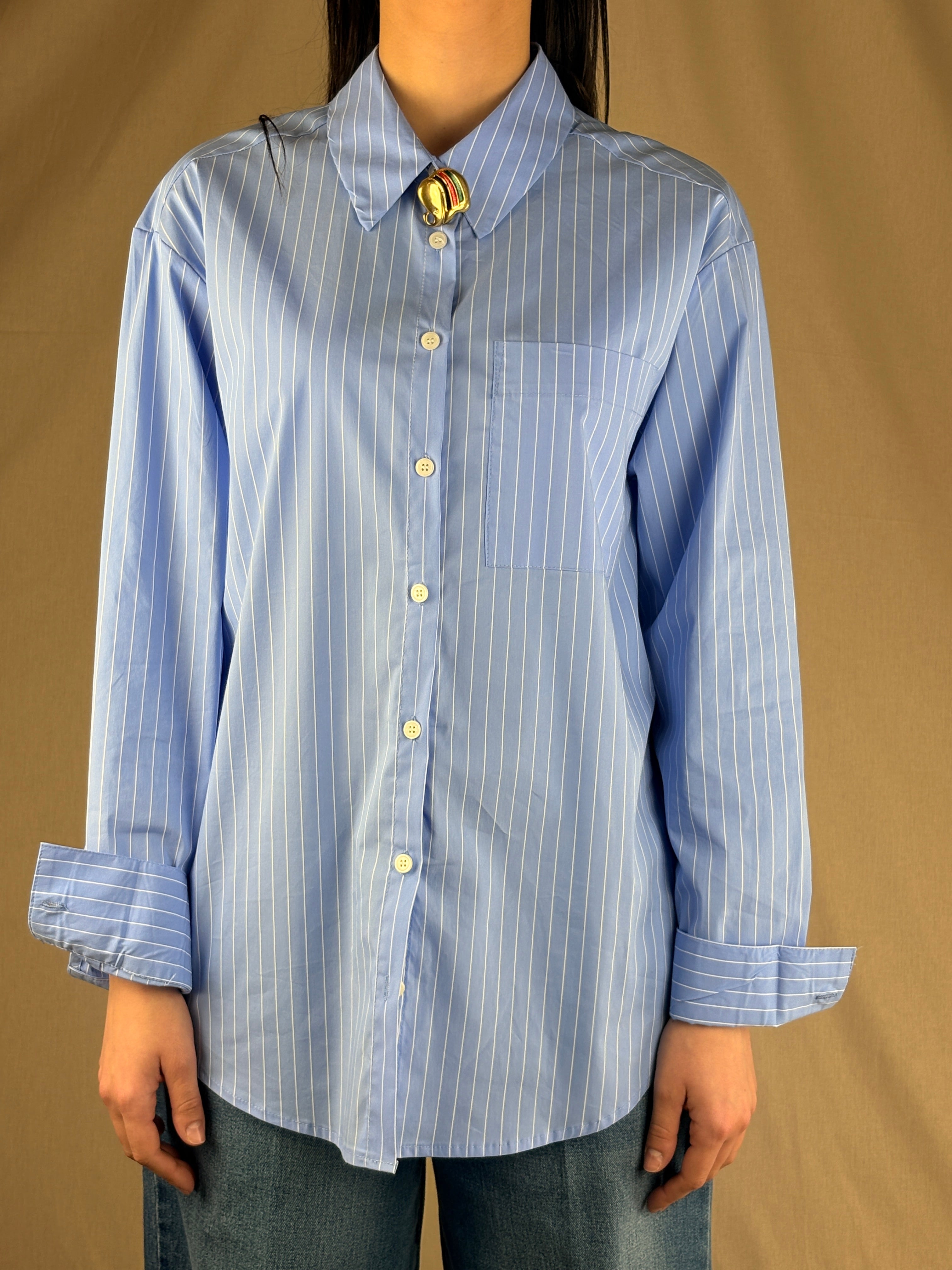 Camicia gessata cielo
