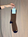 Calzini mini righe terracotta e blu