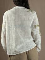 Camicia ricamo verde soffice