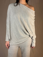 Maglia asimmetrica sabbia