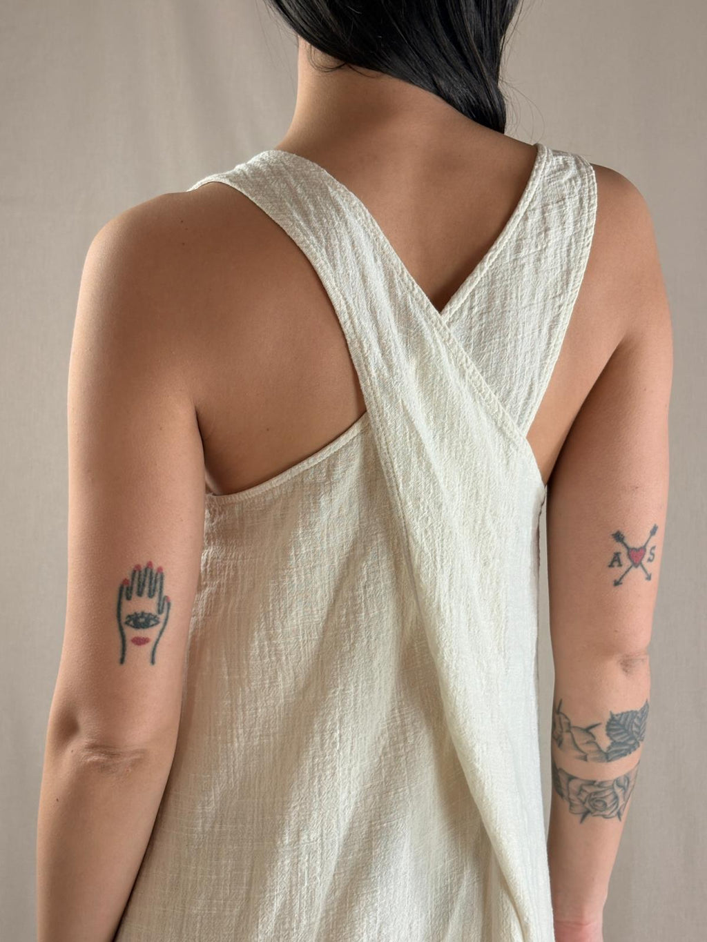 Robe croisée écrue