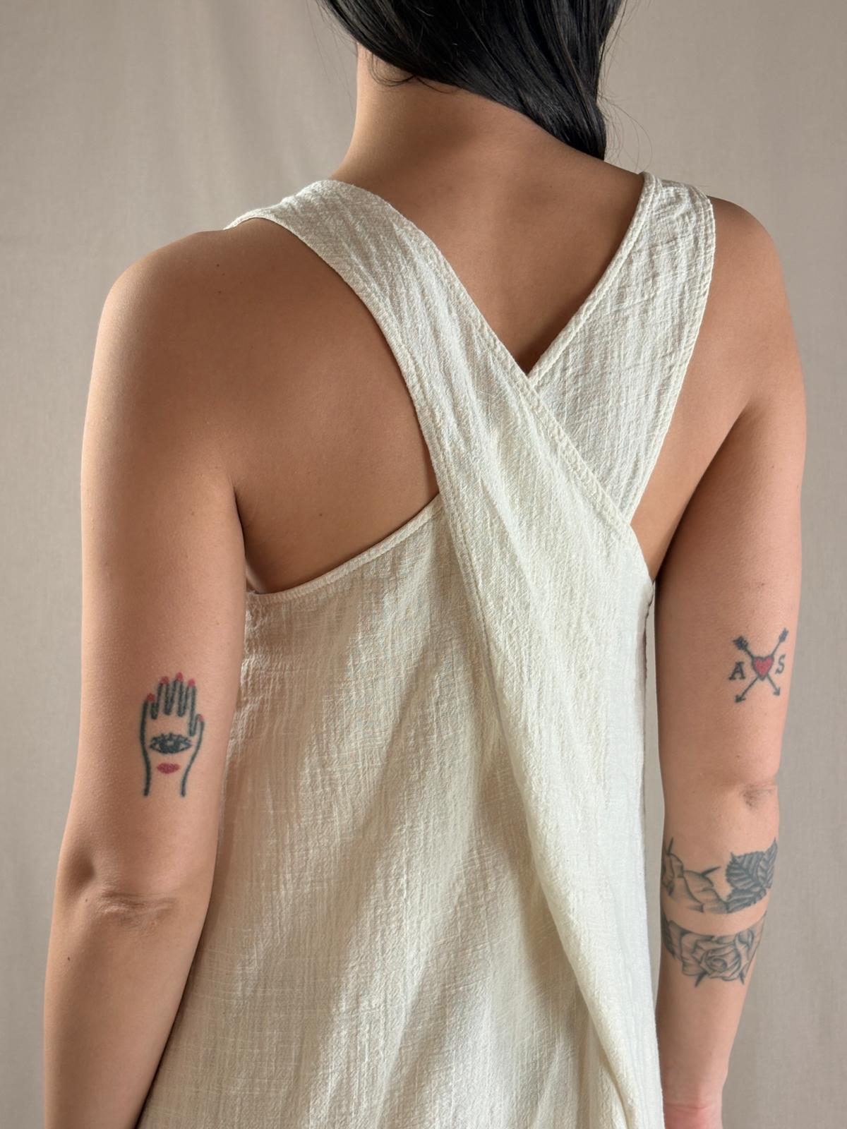 Robe croisée écrue