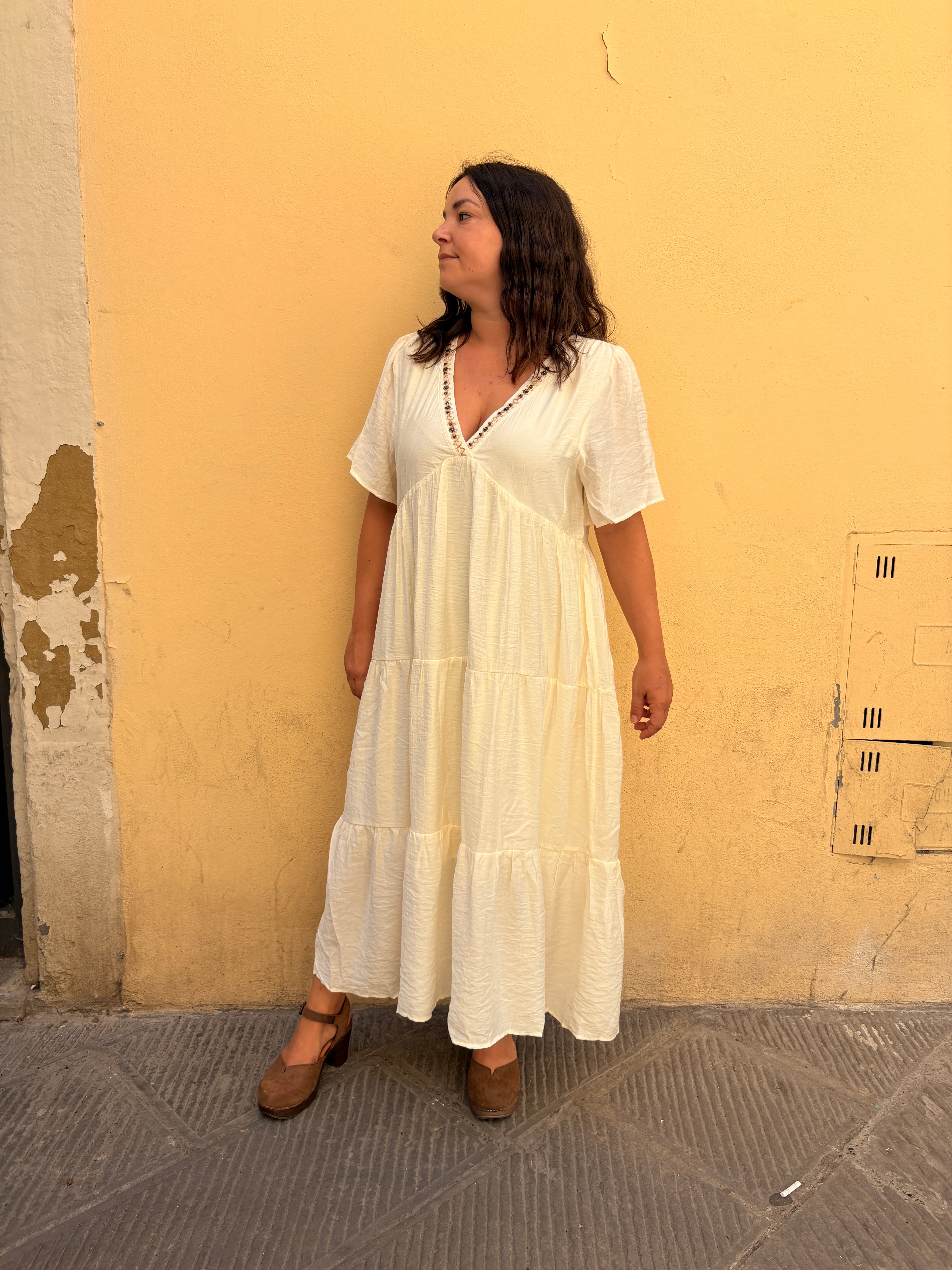 Abito boho crema