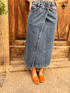 Jupe portefeuille en jean