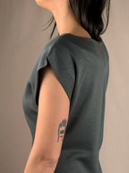 Robe fourreau style kimono anthracite