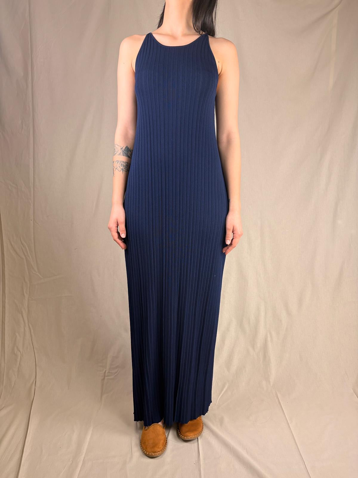 Abito in maglia a costine Blu notte