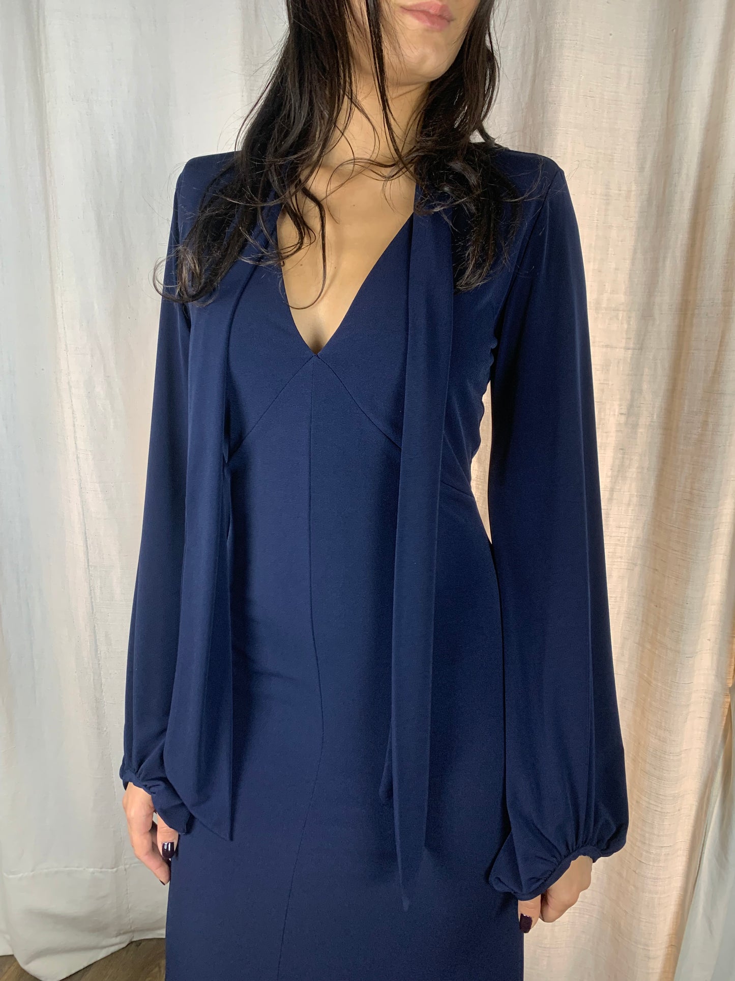 Abito a sirena blu navy