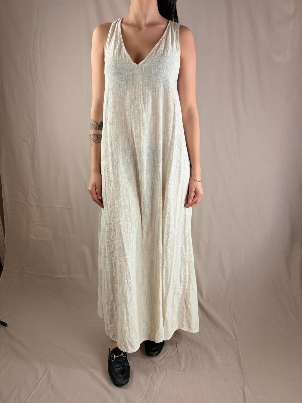 Robe croisée écrue