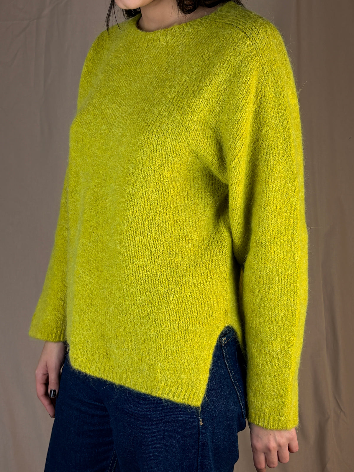 Maglia mohair lime