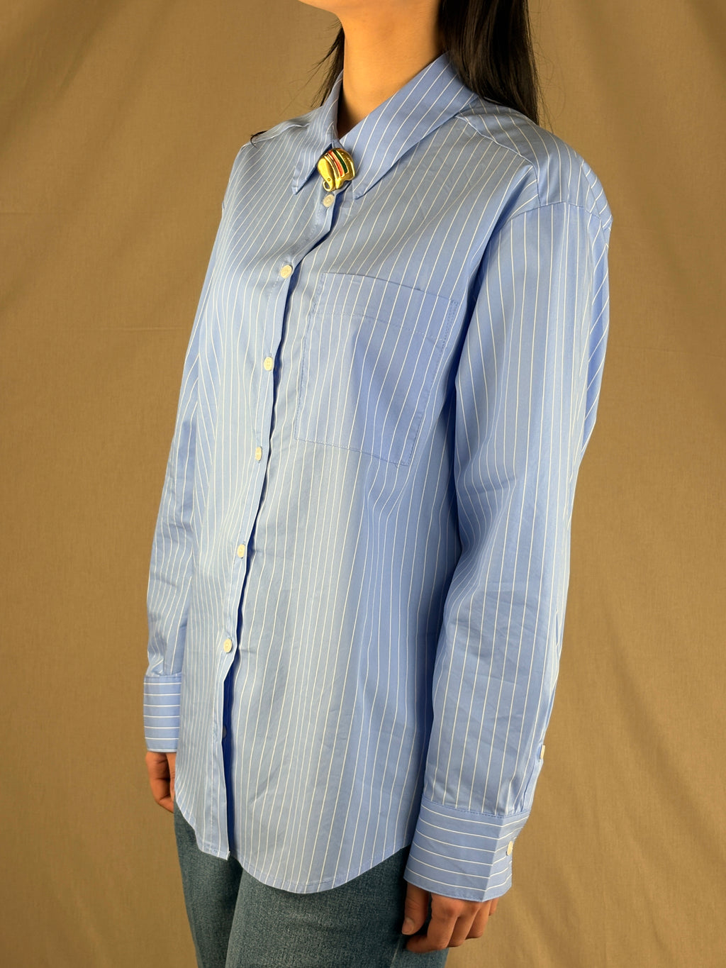 Camicia gessata cielo