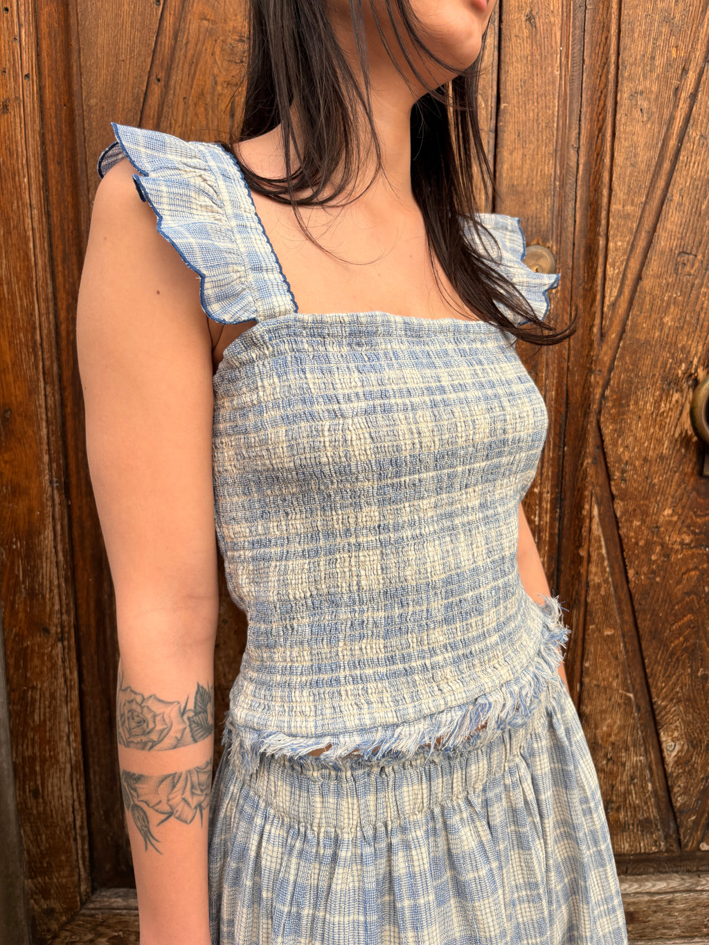 Top Tartan Cielo