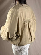 Bomber Oversize Beige — Veste Décontractée Streetwear