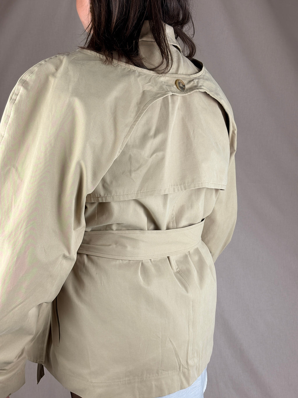Trench structuré amovible Beige