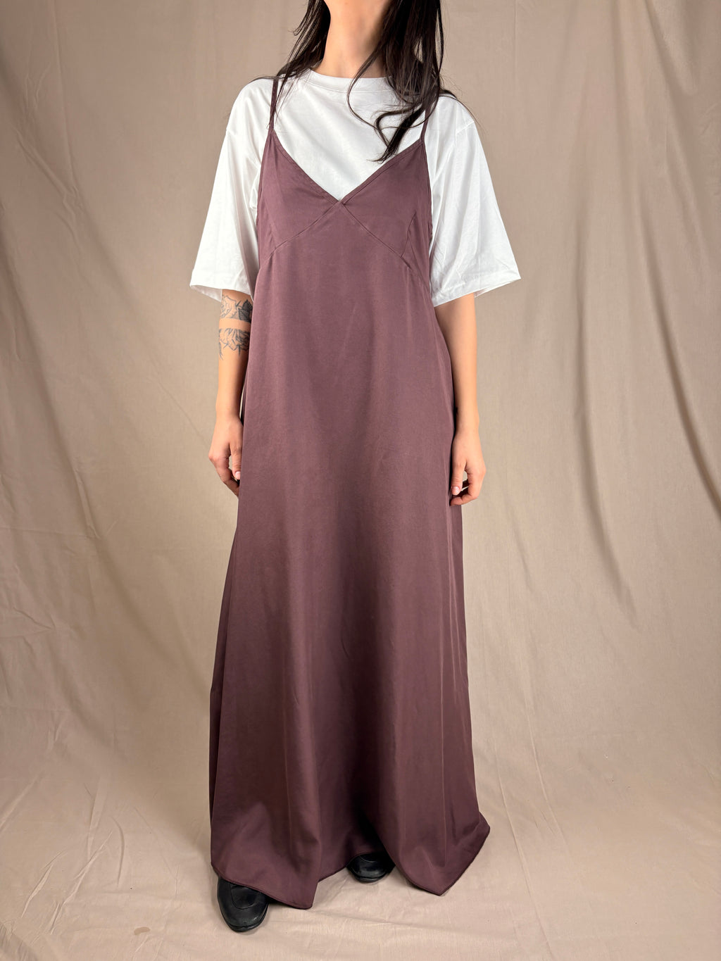 Robe nuisette toucher peau de pêche figue