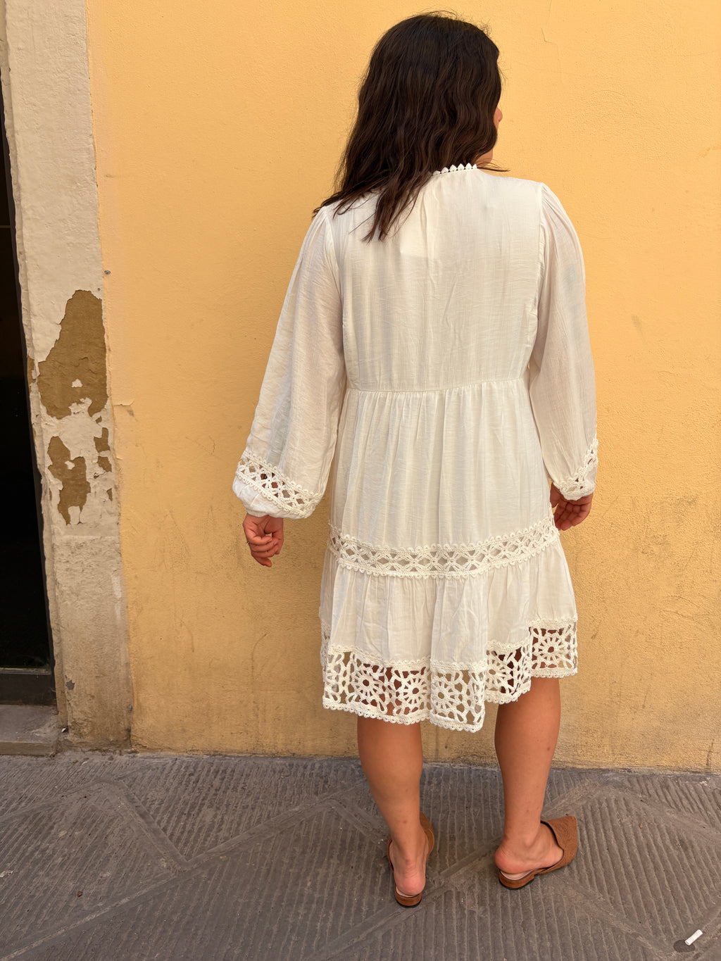 Abito boho bianco corto