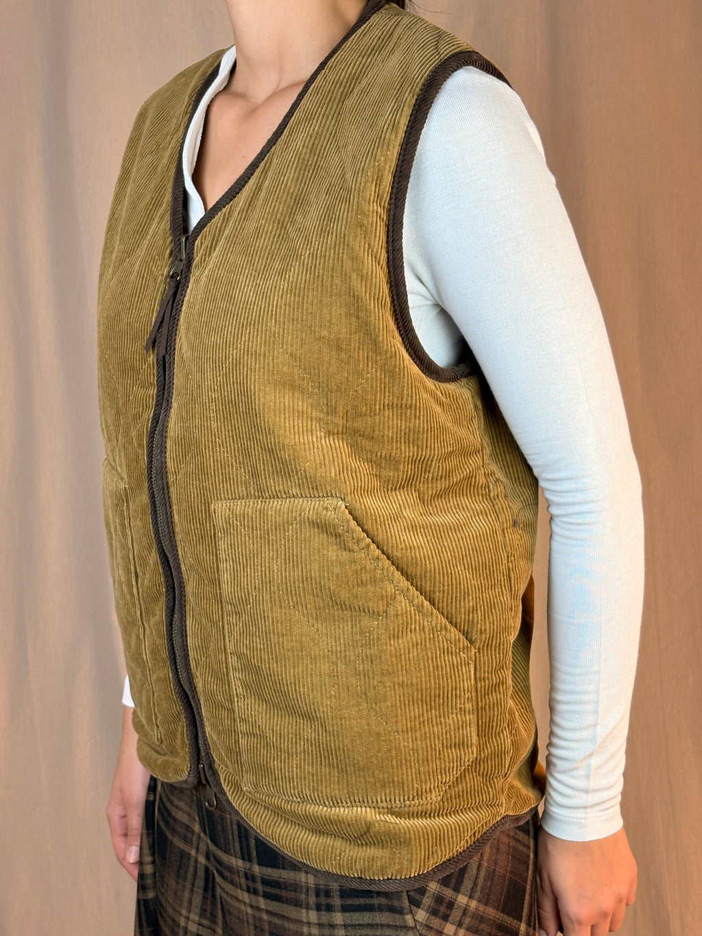 Gilet reversibile full zip double velluto