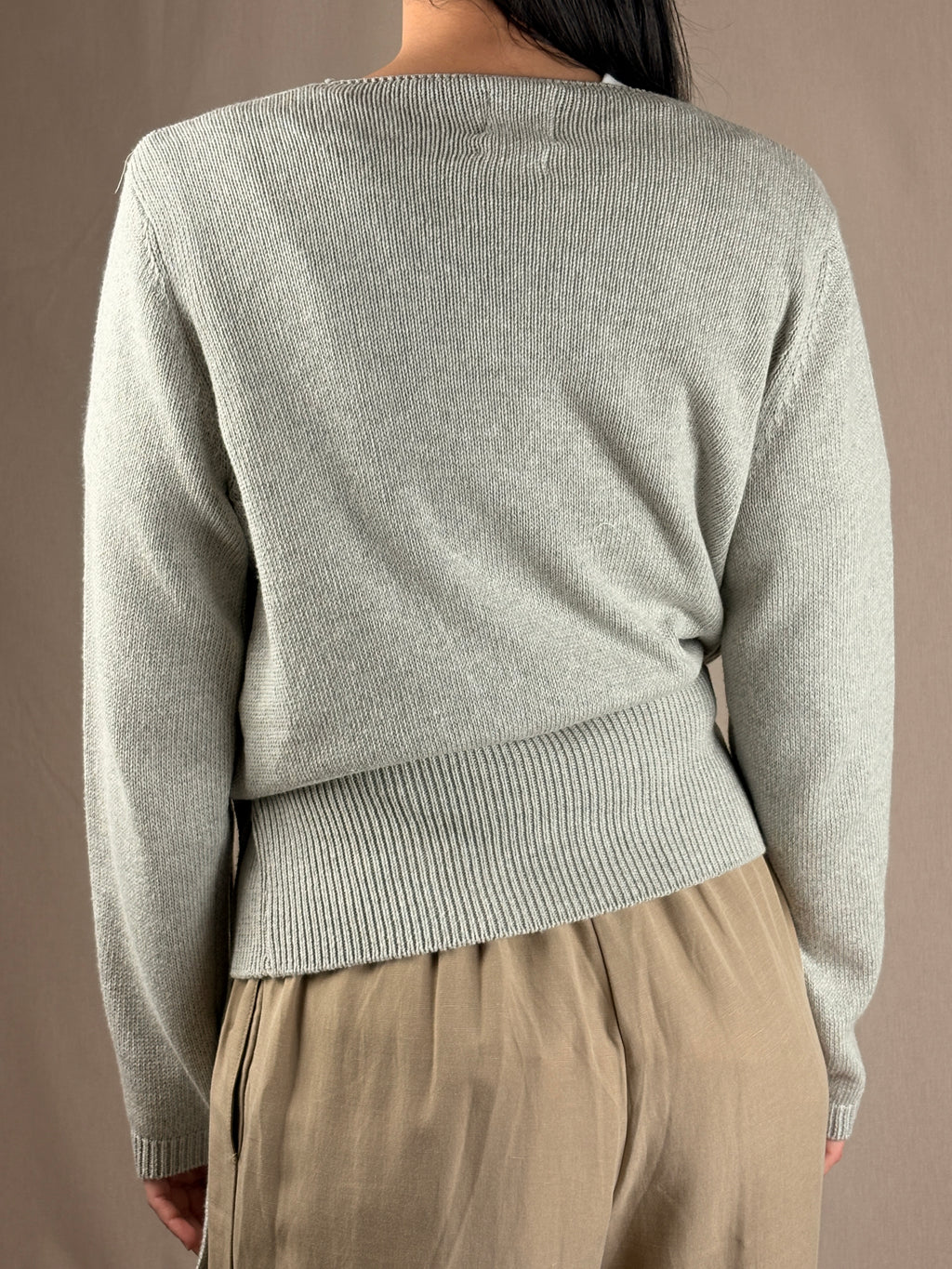 Cardigan a portafoglio grigio