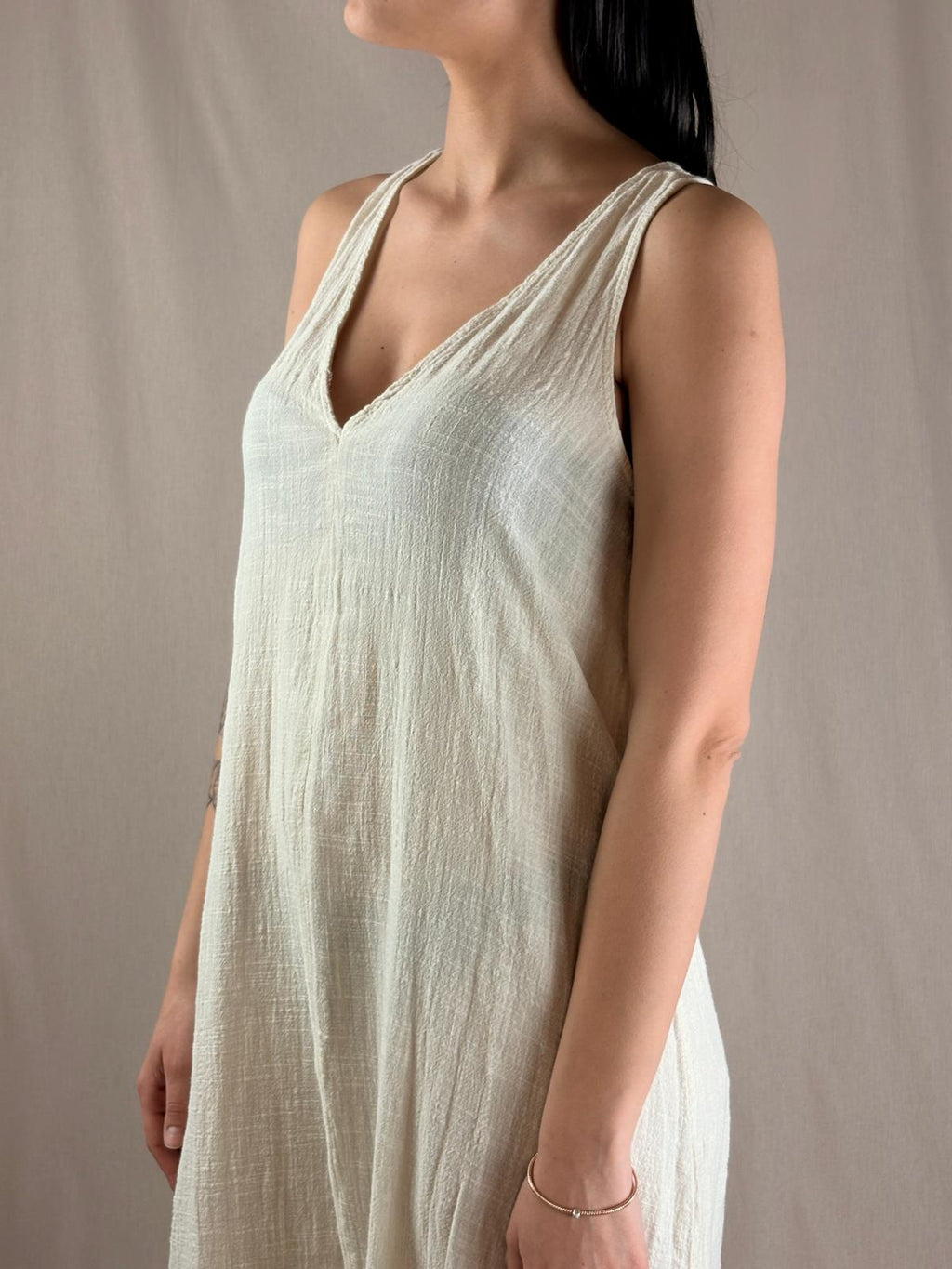 Robe croisée écrue
