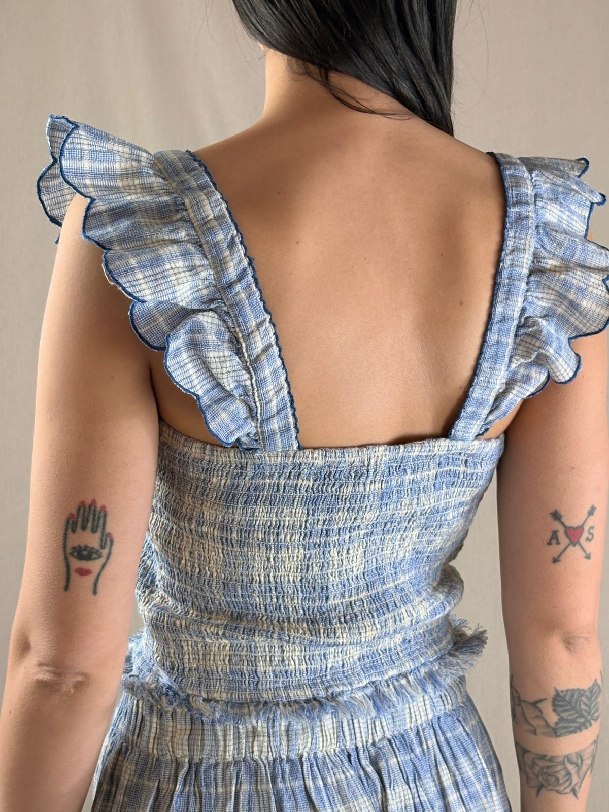 Top Tartan Cielo